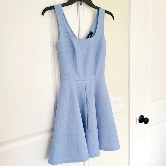 Lulu's Home Before Daylight Periwinkle Skater Dress Party Gift Spring Summer - Picture 6 of 8